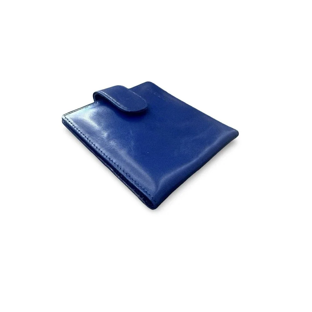 Moda Royal Blue Leather bifold card-passport wallet 3.75x3.75 NEW